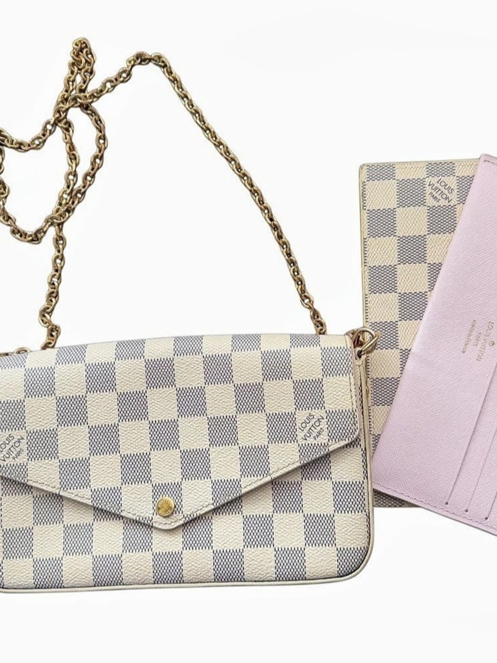 Louis Vuitton Félicie Pochette Damier Azur Crossbody Bag